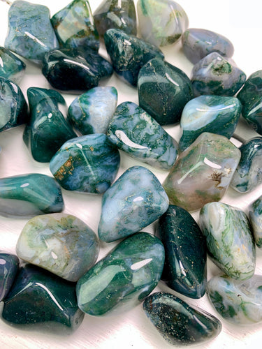 Moss Agate Tumbled Stone