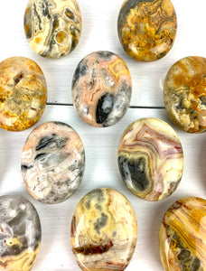 Crazy Lace Agate Palm Stone