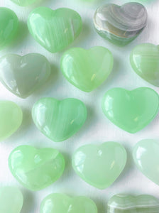 Polished Green Calcite Heart
