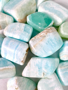 Blue Caribbean Calcite Tumbled Stone
